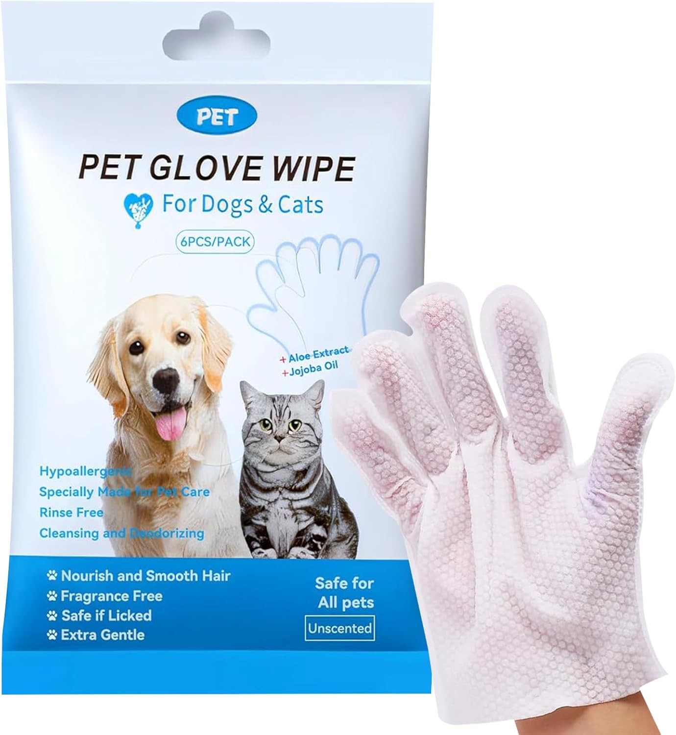 Pet Grooming Gloves Wet Wipes For Dogs And Cats Dog Cleaning Glove Wipes