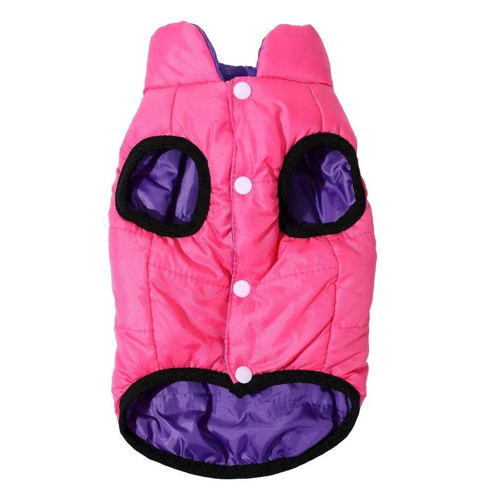 Reversible Waterproof Dog Jacket with Zipper Warm Windproof Pet Coat