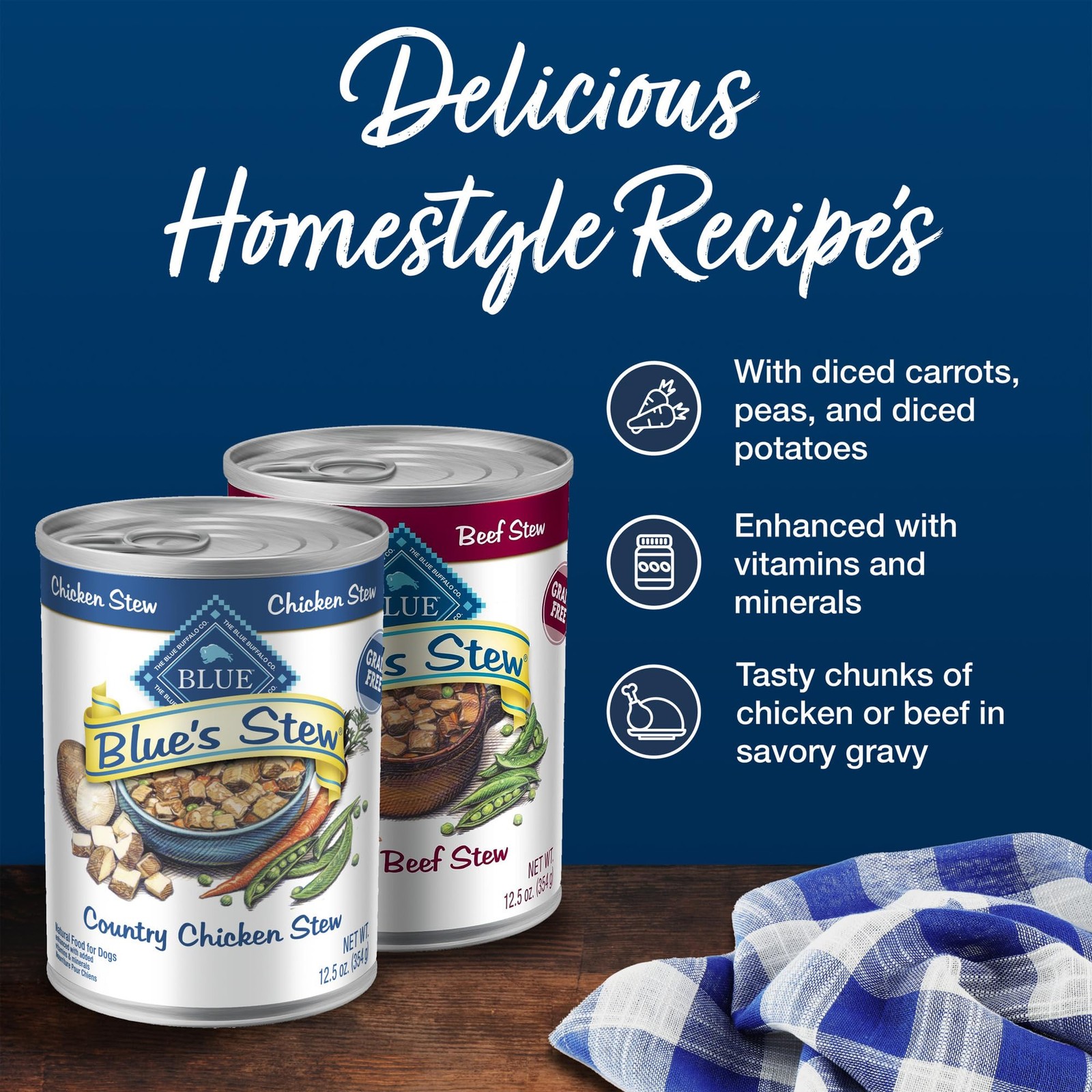 Blue Buffalo Blue’s Stew Natural Wet Dog Food, Made with Natural 6 Count