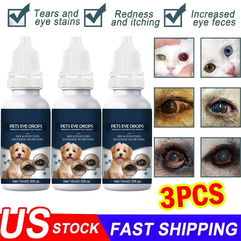 Eye Drops for Pets Bacterial,Viral and Fungal & Infections Dog Cat Treatment US