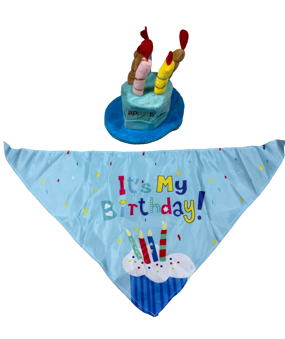 Dog Birthday Set Hat & Bandana Blue It’s My Birthday Puppy Pet Party Outfit