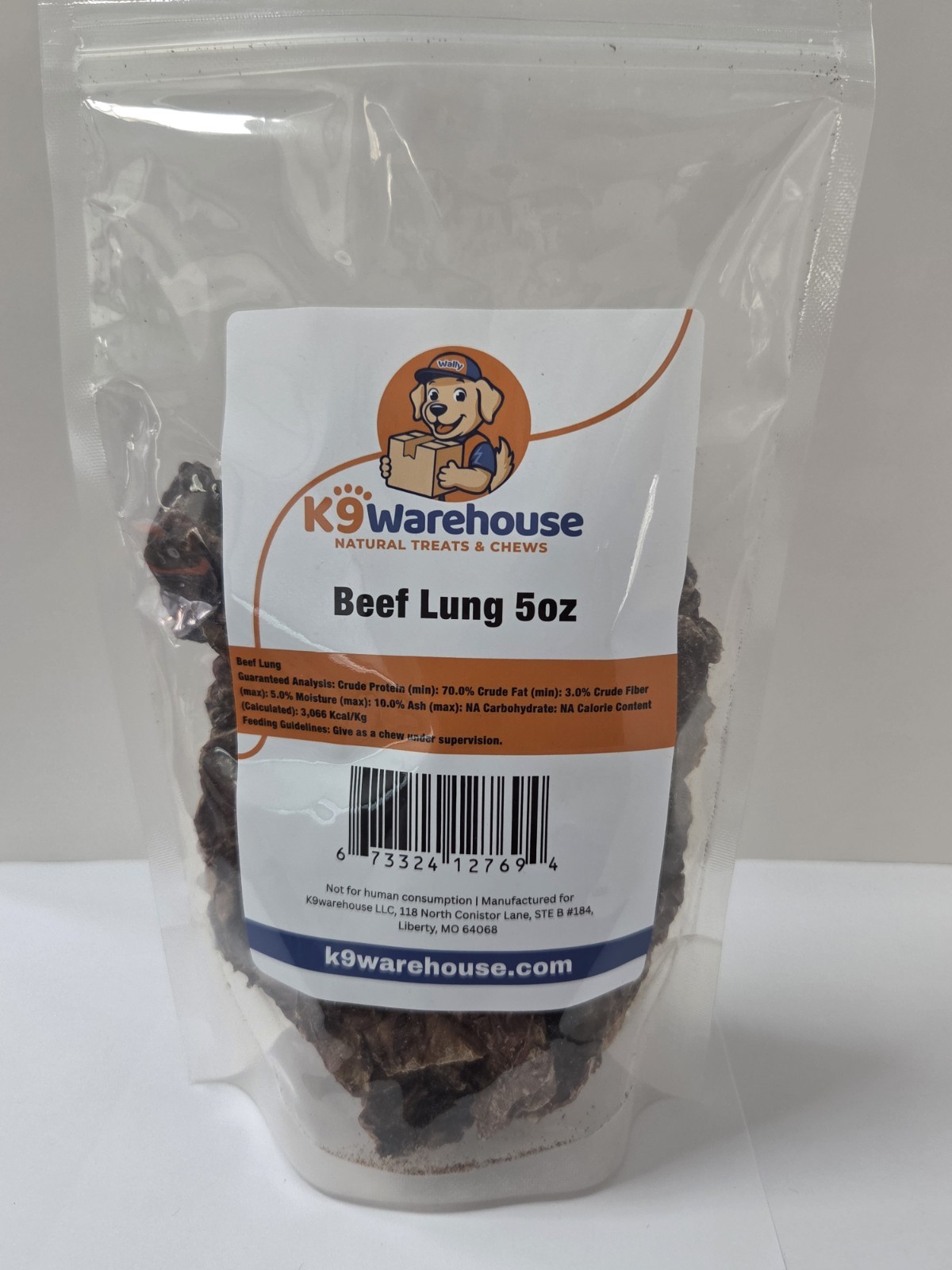K9 Warehouse Beef Lung 5oz Dog Food Dog Treats Made In USA Nutritious