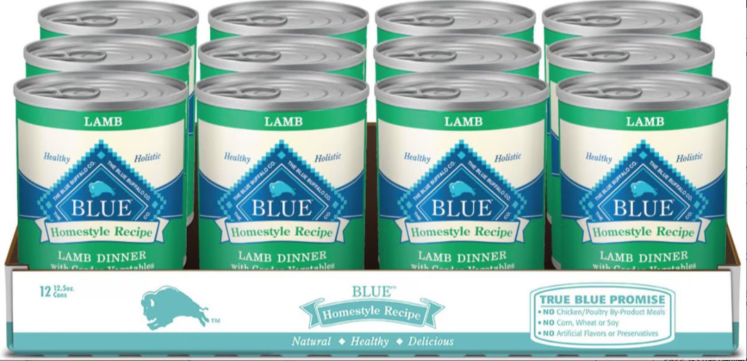 Blue Buffalo Homestyle Recipe Lamb Dinner Adult Wet Dog Food,12.5 oz,Case of 12