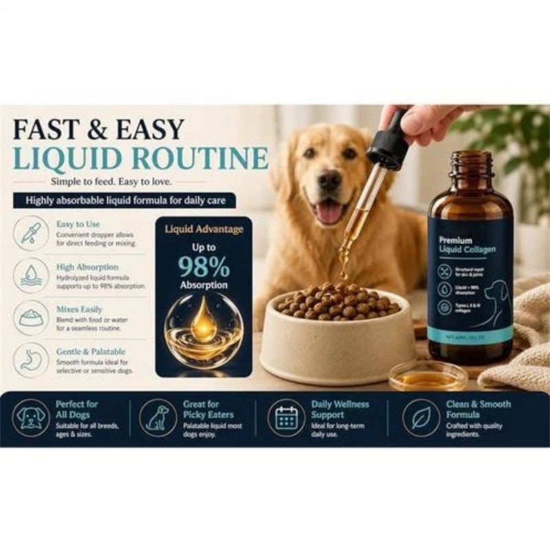 3 Pack Healthy Petz Premium Liquid Collagen For Dogs, Supplement With Collagen