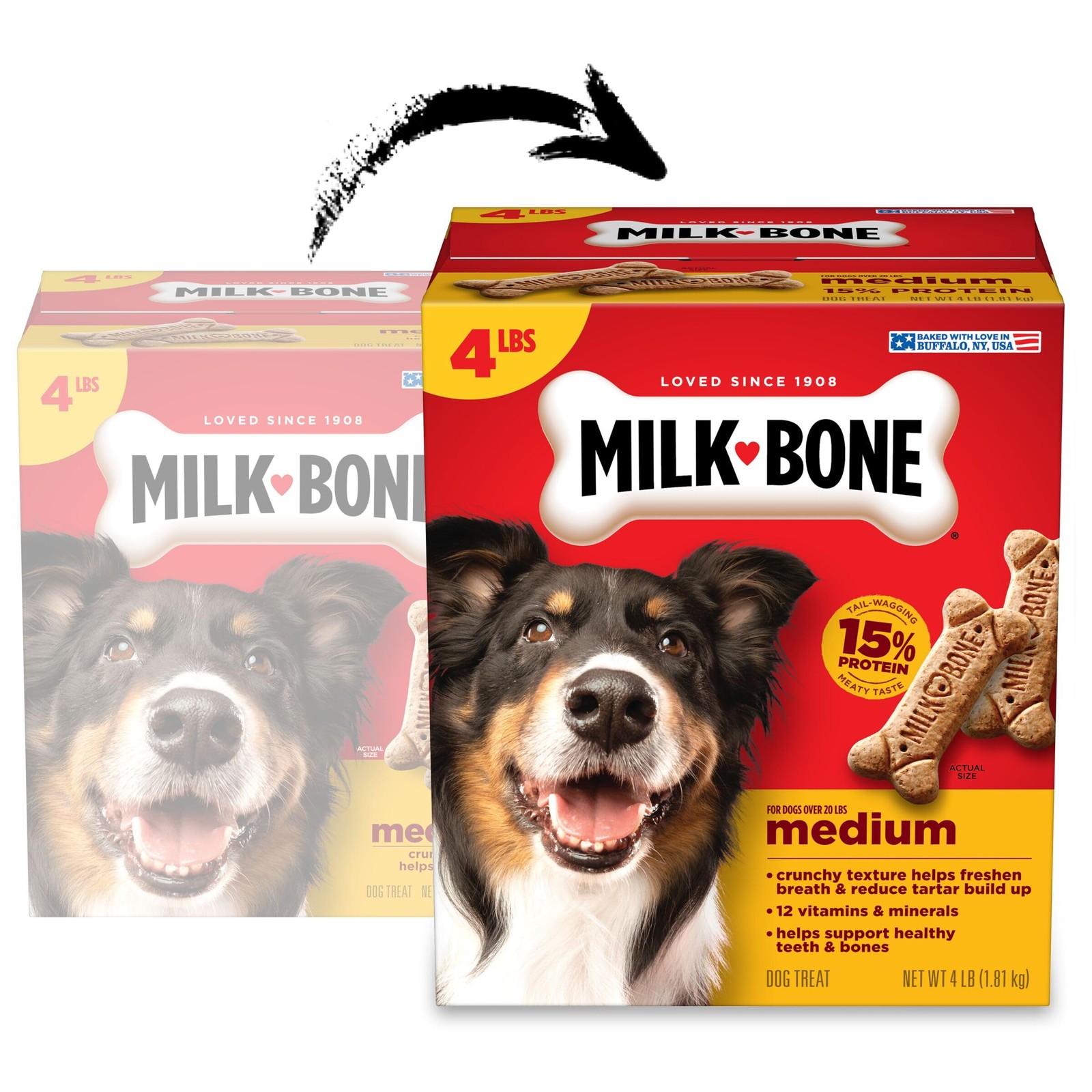 Milk-Bone Crunchy Medium Dog Treats, 4 Lb. Box, Original 4 Pound (Pack of 1)