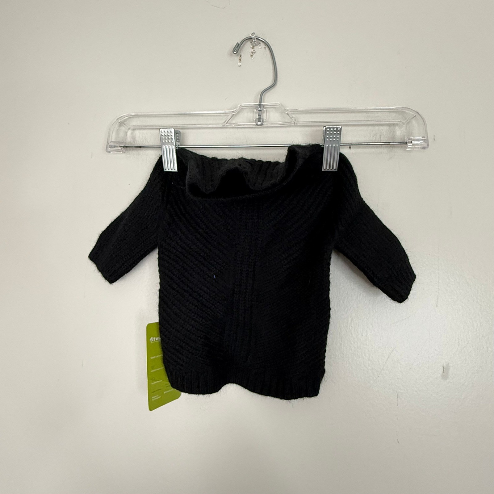 Fitwarm Pet Sweater Unisex XS Black Ribbed Knit Turtleneck Pullover Dog Clothes