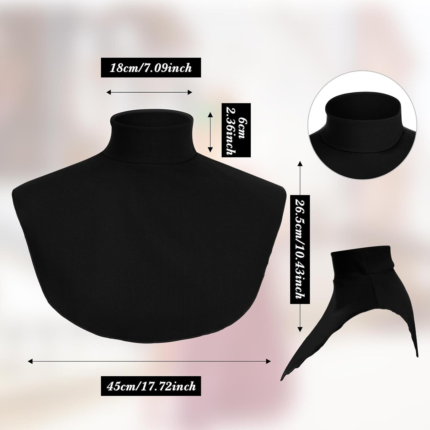 Turtleneck Dickey Extra Large Fake Collar Detachable Dickey Collar Half Mock Tur