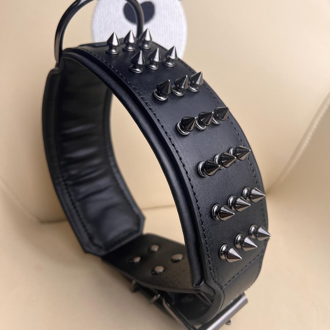 STG GENUINE LEATHER LATEST SPIKE DOG COLLAR HANDMADE COLLAR UNISEX DOG COLLAR