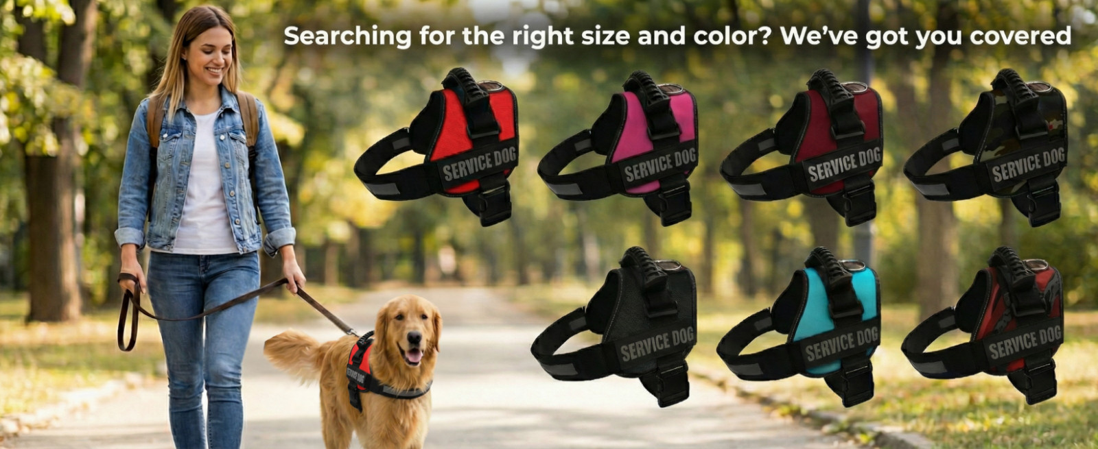 ALBCORP Reflective Service Dog Vest Harness, Woven Nylon with Adjustable Straps
