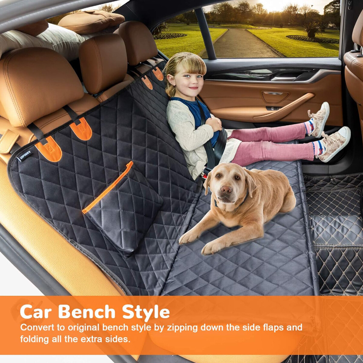 Pet Dog Seat Cover Hammock Seat Pad Back Car Truck w/Pet Seatbelt Waterproof