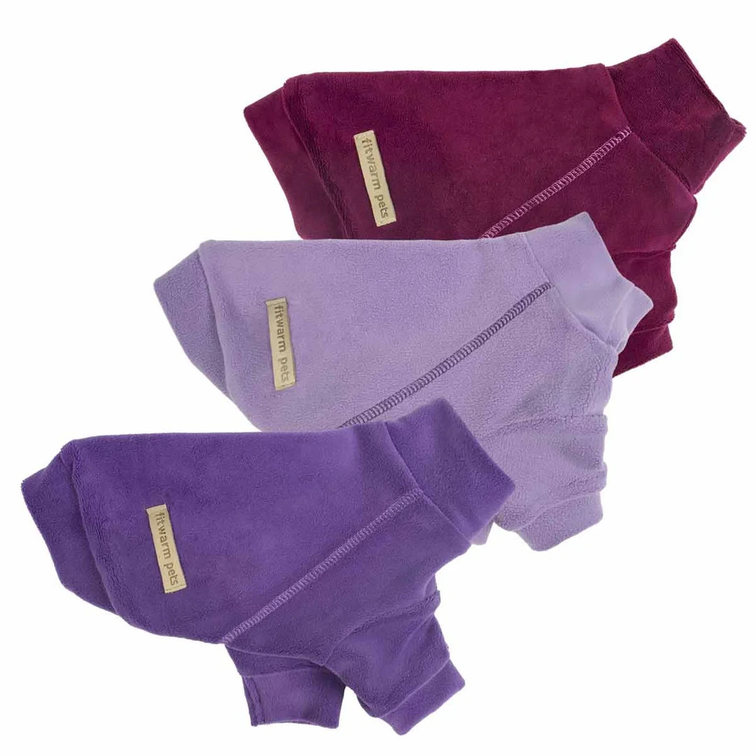 Fitwarm 3 Pack Luxury Fleece Dog Turtleneck Sweaters Pink / Purple XS–L NEW