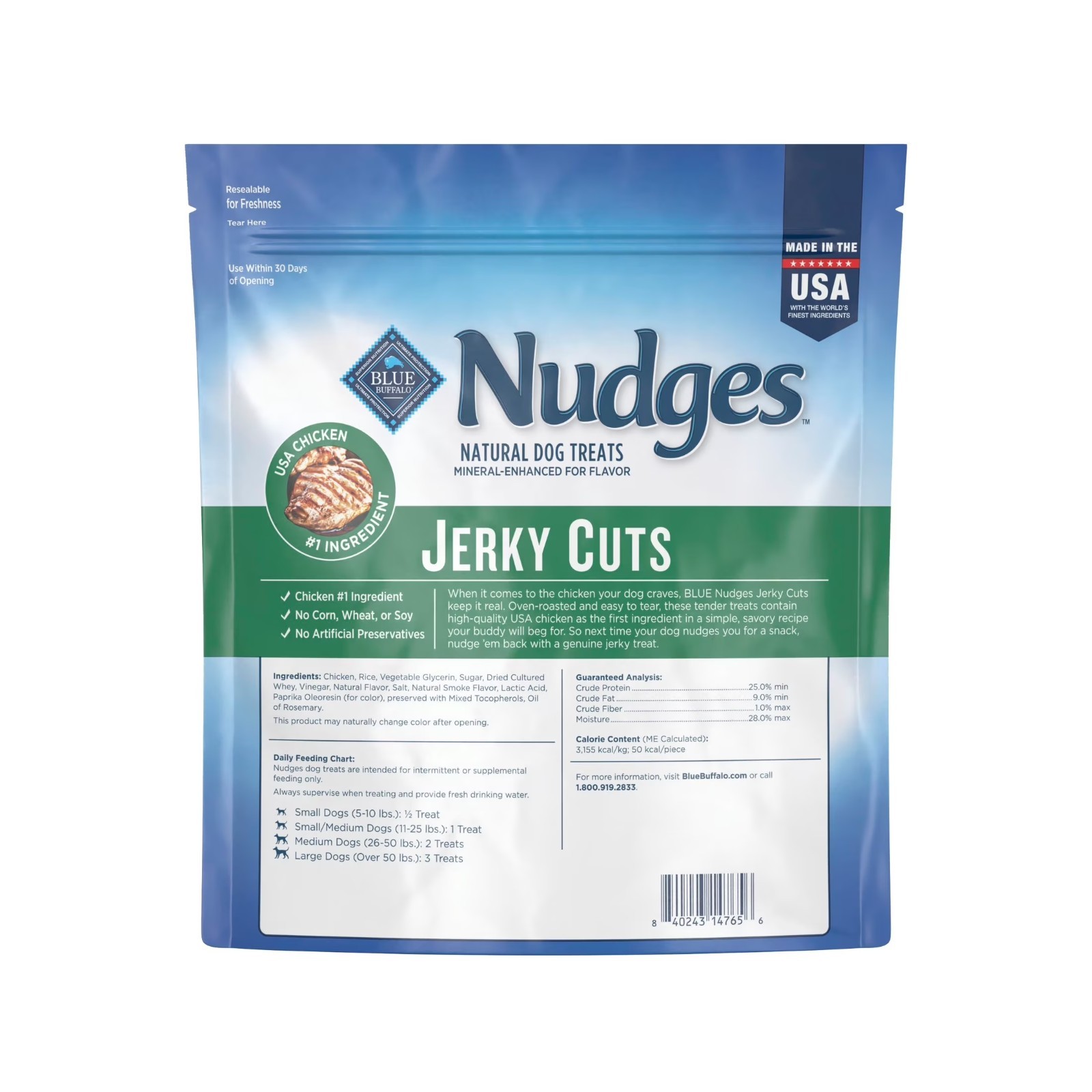 Blue Buffalo Nudges Jerky Cuts Chicken Dog Treats 36 oz 2 Pack Natural