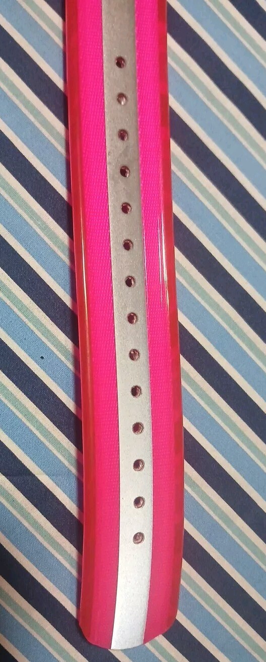 1 1/2″ Wide X 20 ” Long At Last Hole Dog Collar HOT PINK REFLECTIVE New Item.