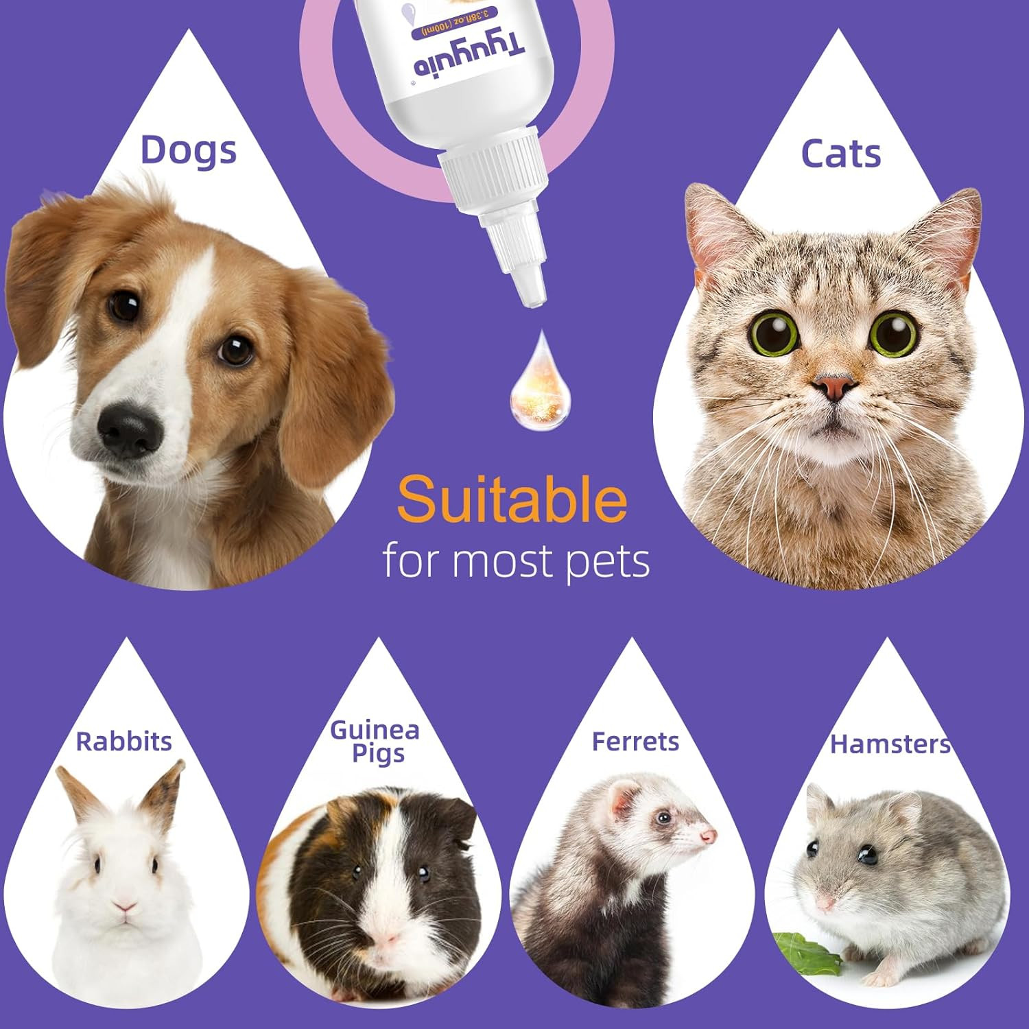 Pet Eye Drops for Dogs and Cats to Soothe Eyes Irritation & Infection Allergy,Re