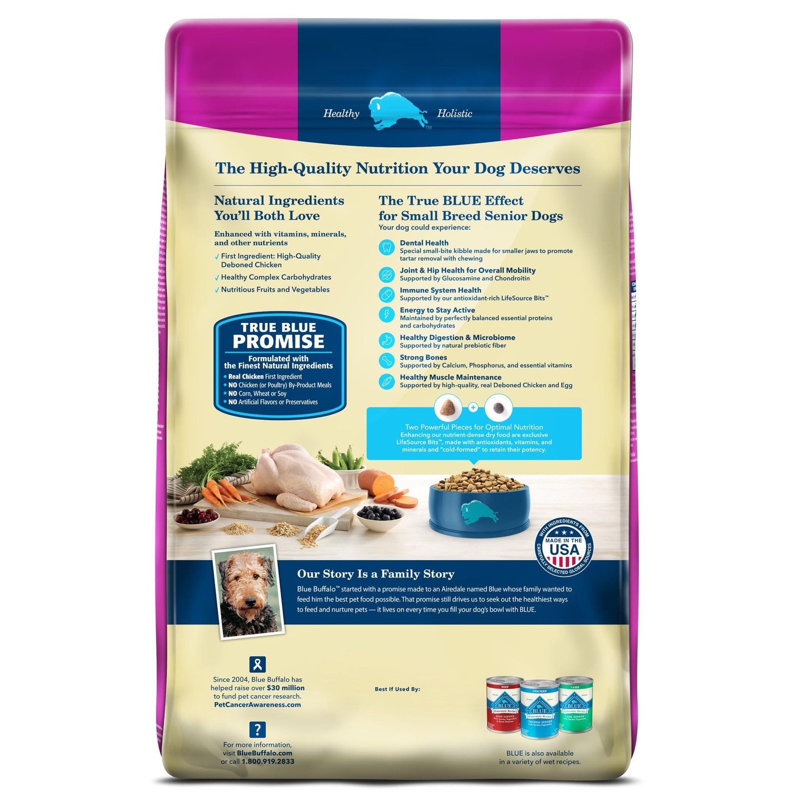 Blue Buffalo Life Protection Small Breed Senior Dog Food 5lb Chicken Recipe