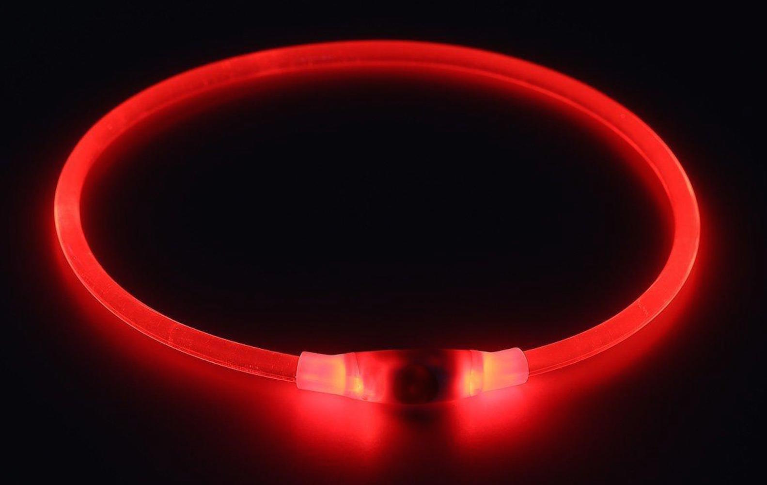 RECHARGEABLE LED Light-up Flash GLOW COLLAR Dog Pet Safety MICRO USB adjustable