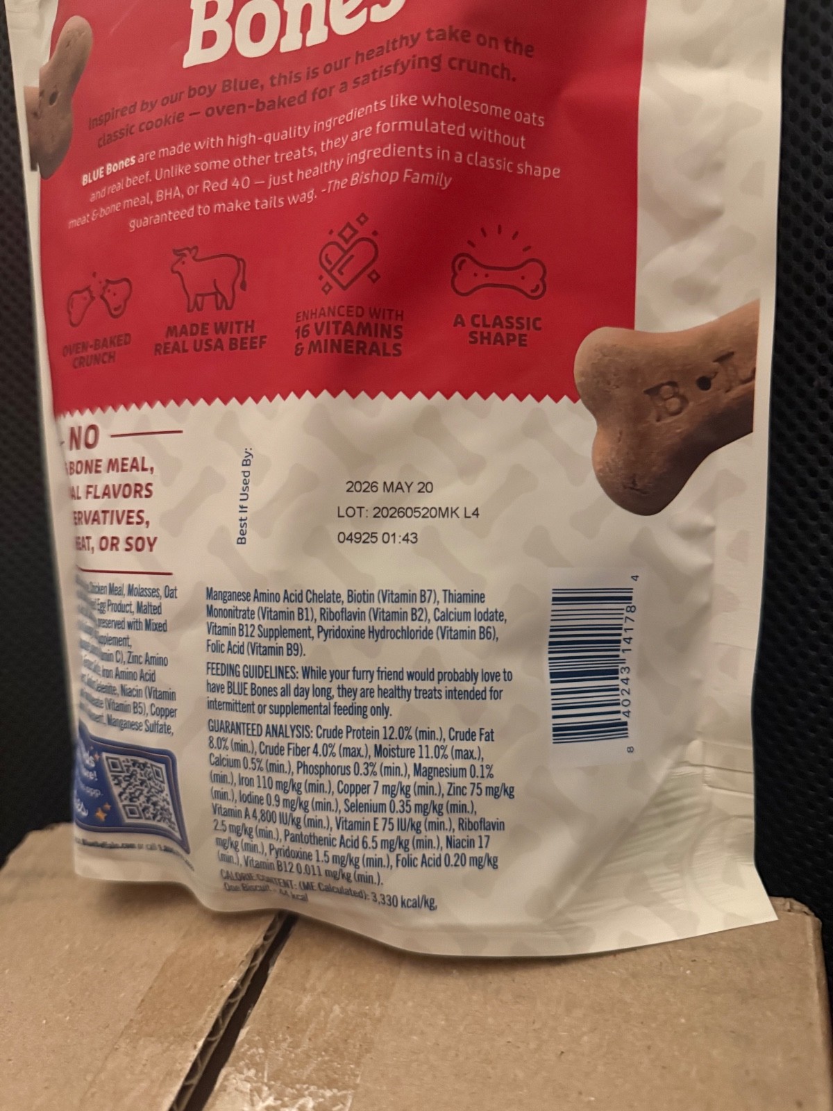 Blue Buffalo Bones Classic Biscuits For Medium-Size Dogs (16 oz)