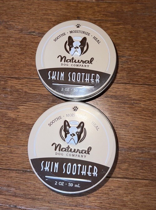 2 NEW NATURAL DOG COMPANY ORGANIC SKIN SOOTHER’s Heals Rashes Dry Skin 2 oz FREE