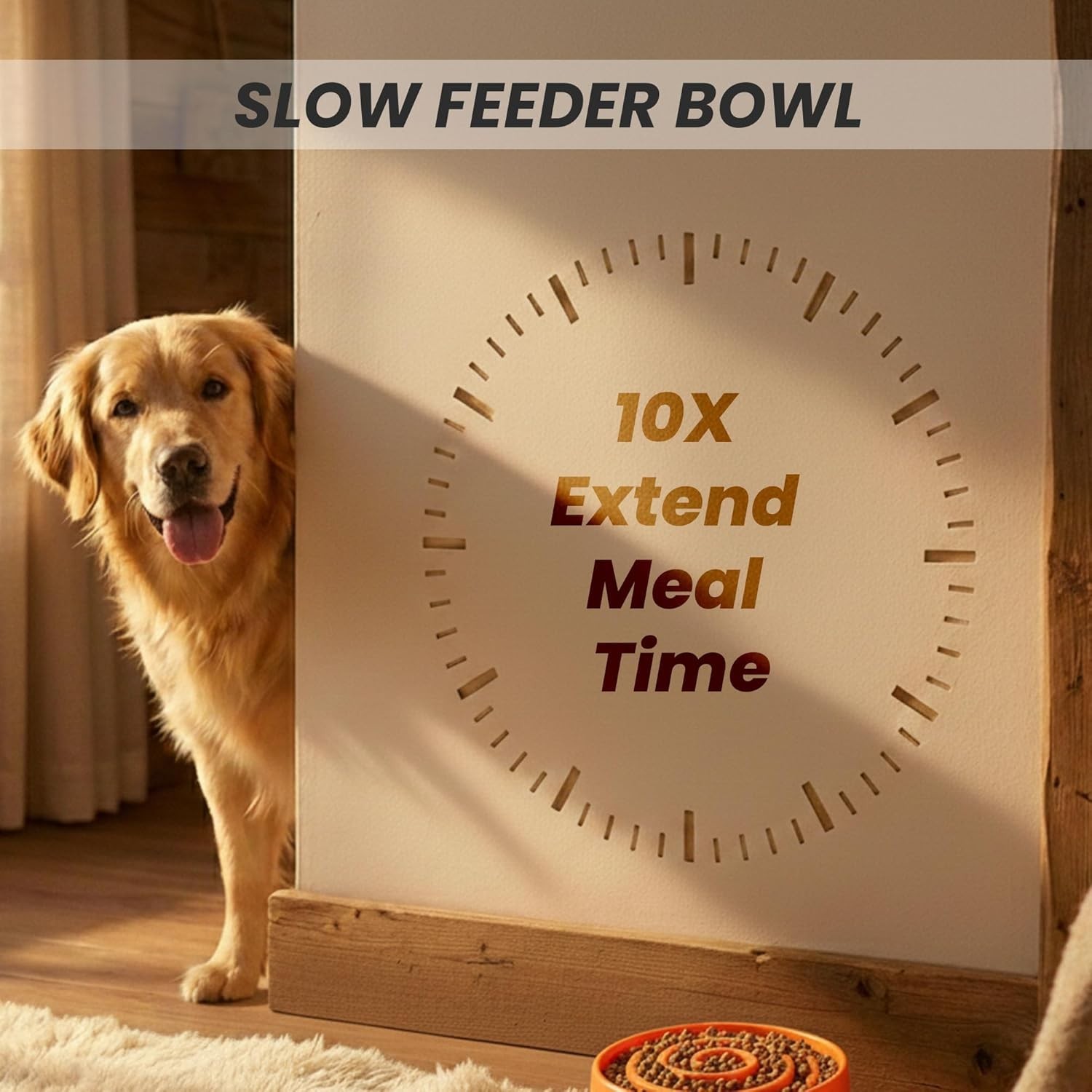 Slow Feeder Dogs Bowl for Large Dogs Anti-Gulping Pet Slower Food Feeding Bowl