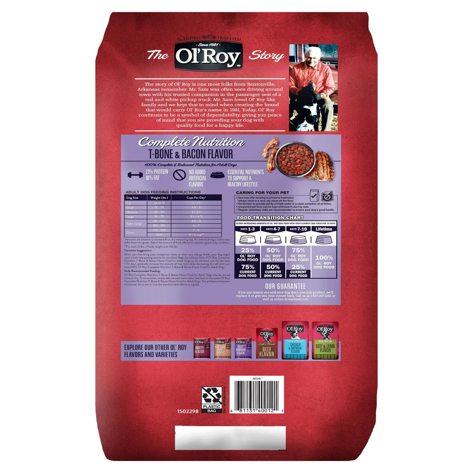 Ol’ Roy Complete Nutrition T-Bone & Bacon Flavor Dry Dog Food, 46 lbs x 2 pack
