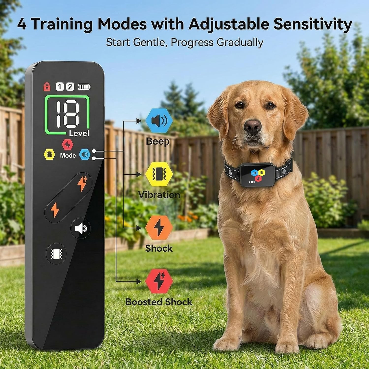 3300FT Dog Shock Collar -Dog Training Collar with Remote Rechargeable Waterproof