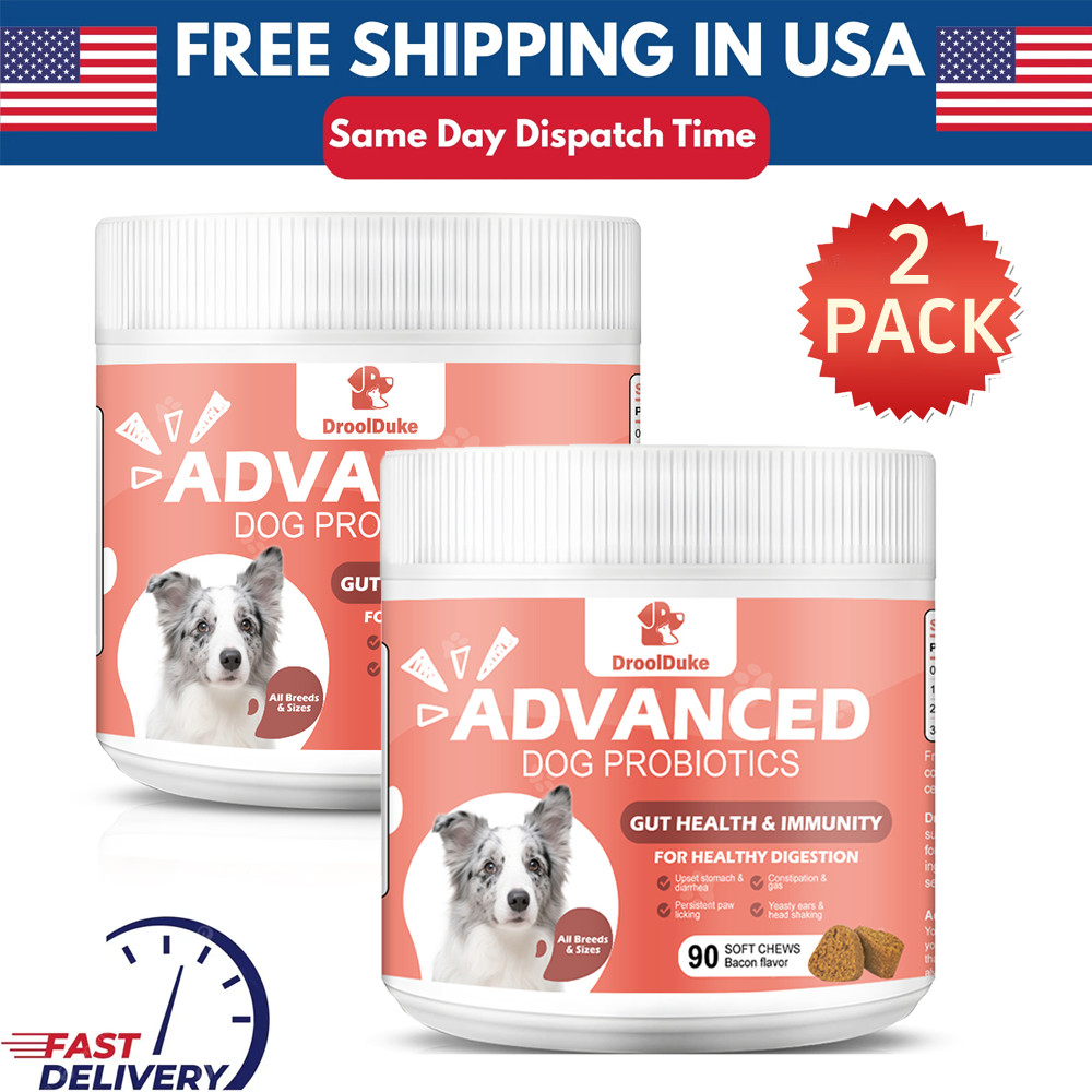 (2 Packs)Advanced Probiotics for Dogs | Itchy Skin, Immune Supports, Gut Health