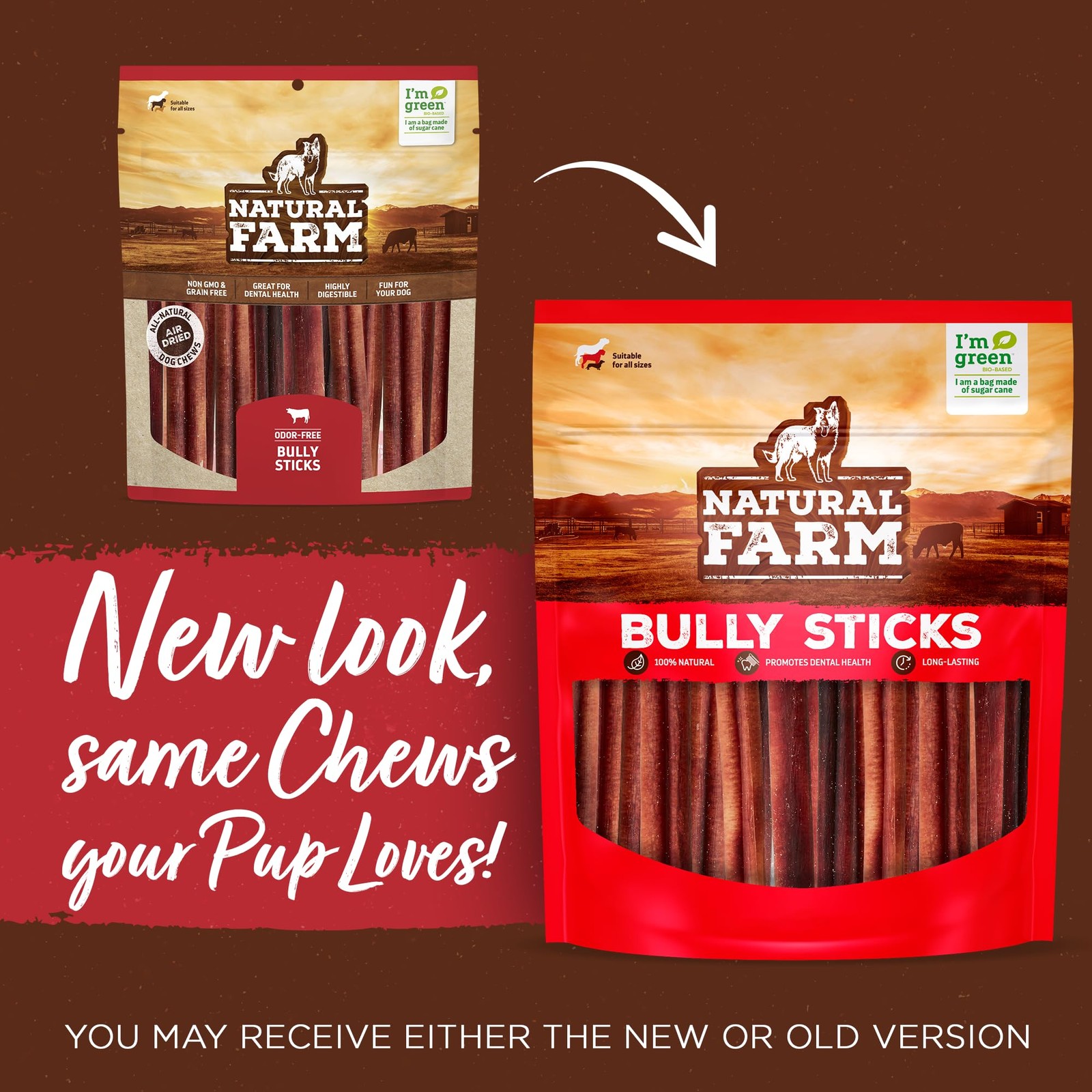 Natural Farm Odor-Free Bully Sticks 4-8”, 16oz ALL-NATURAL Long-Lasting Chews…