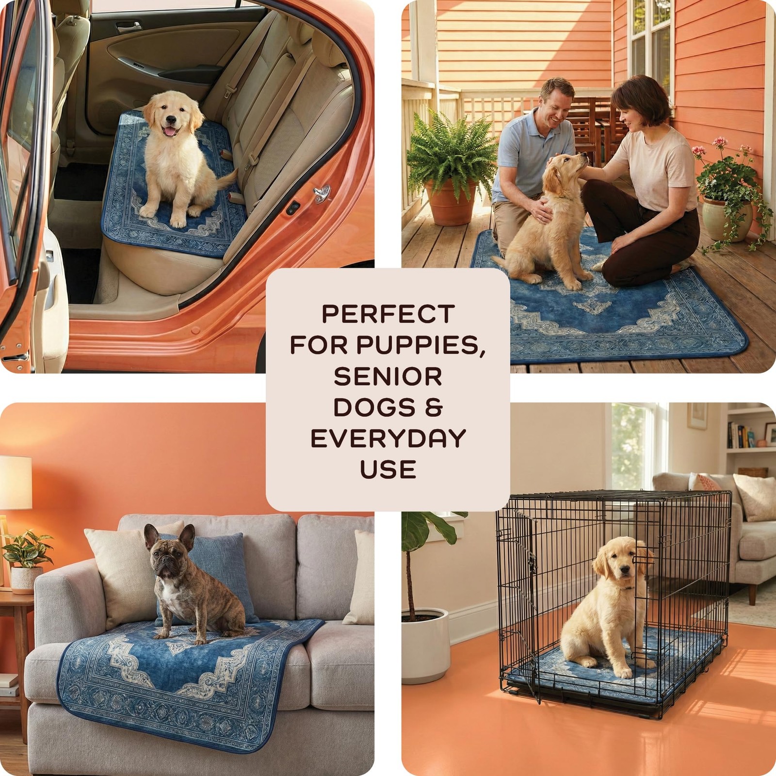 2 Pack Washable Dog Pee Pads Waterproof Non Slip Training Pads