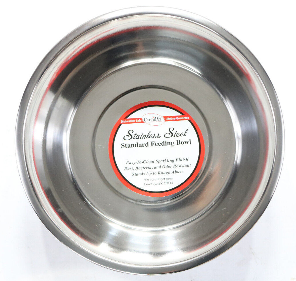 dog pet bowl 5 quart XXL stainless steel 8337 omnipet standard round 11″ x 4″ SS