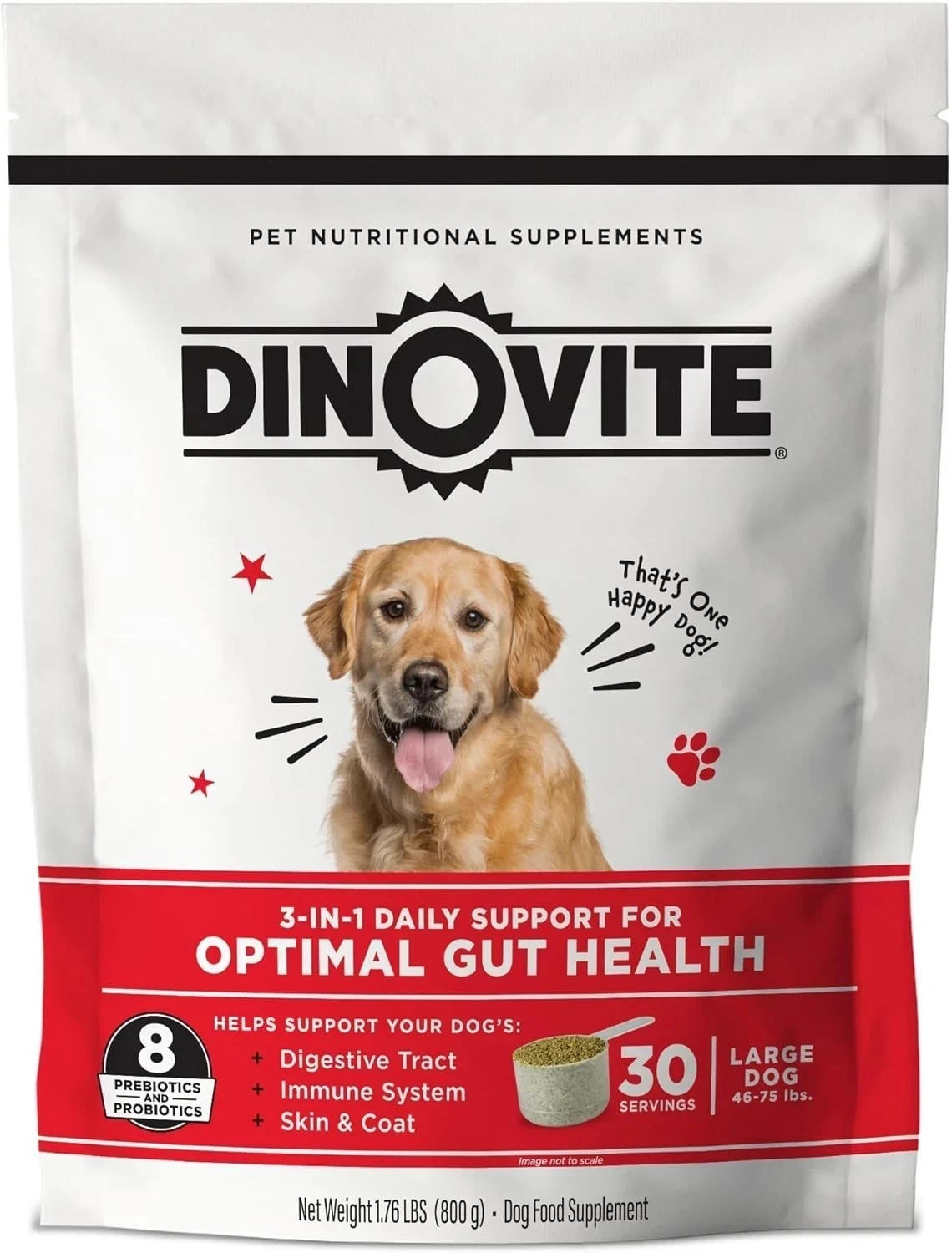 Dinovite for Medium Dogs | Probiotic Supplement for | 18-45 lbs | 90 Servings