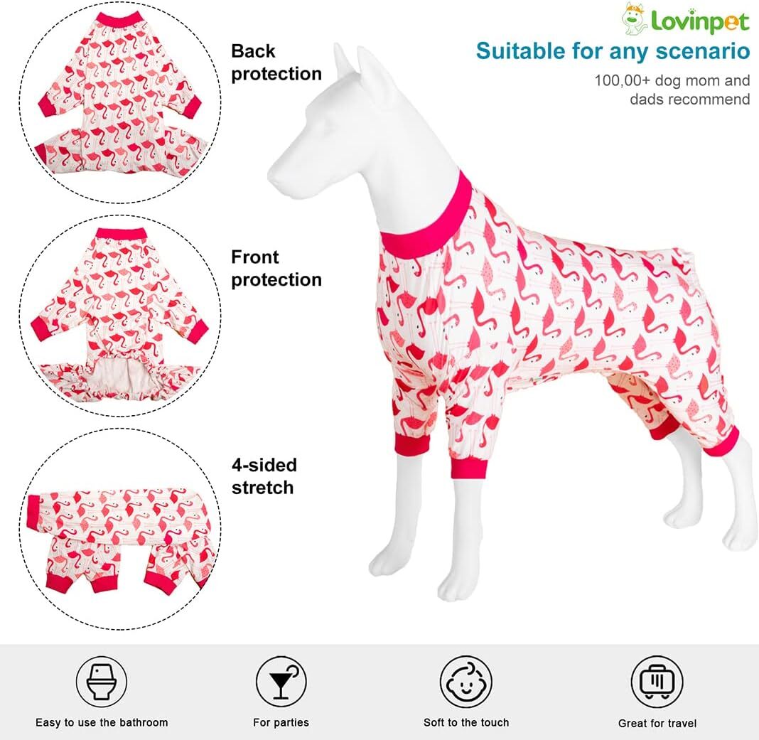 LovinPet 4 Leg Large Dog Pjs Anxiety Calming Shirt Pajamas Pullover Clothes Warm
