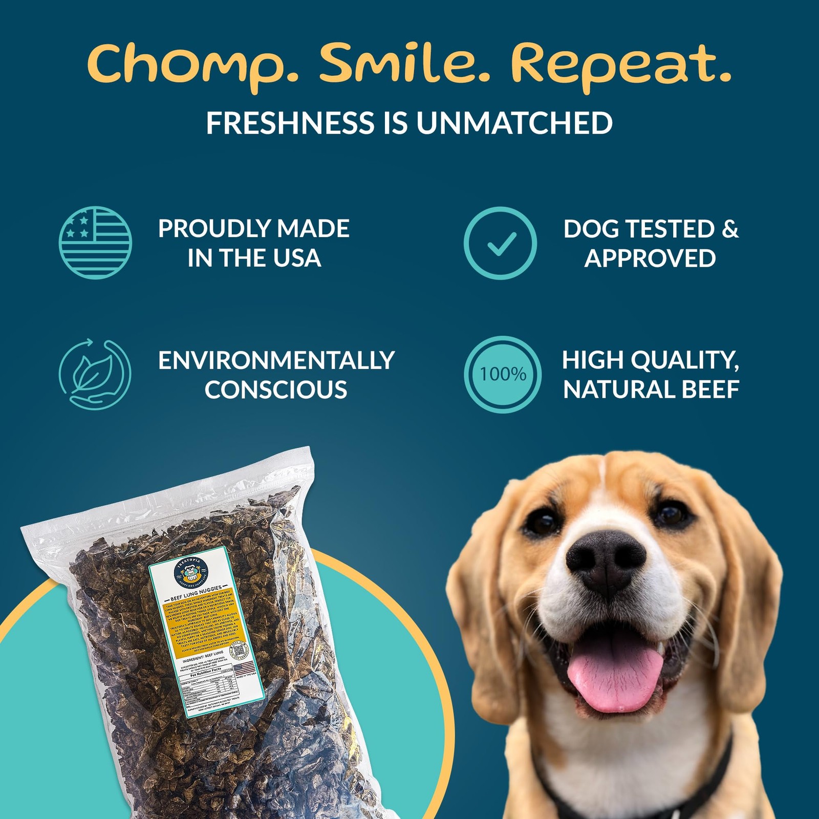 Beef Lung Nuggies Dog Treats – Single Ingredient, High Protein, Low Odor, Nat…