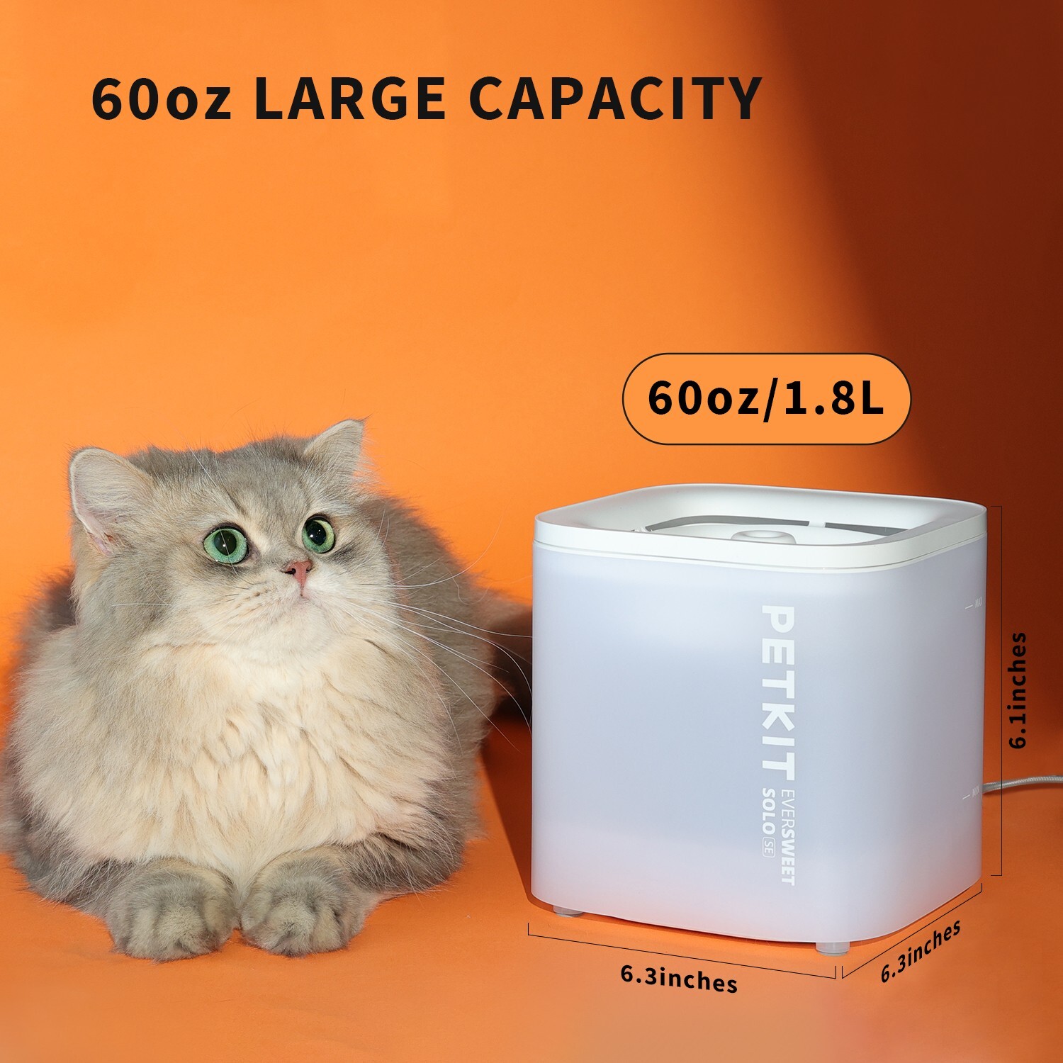 PETKIT 65oz Cat Water Fountain Ultra Quiet Pet Water Fountain, Filters Included