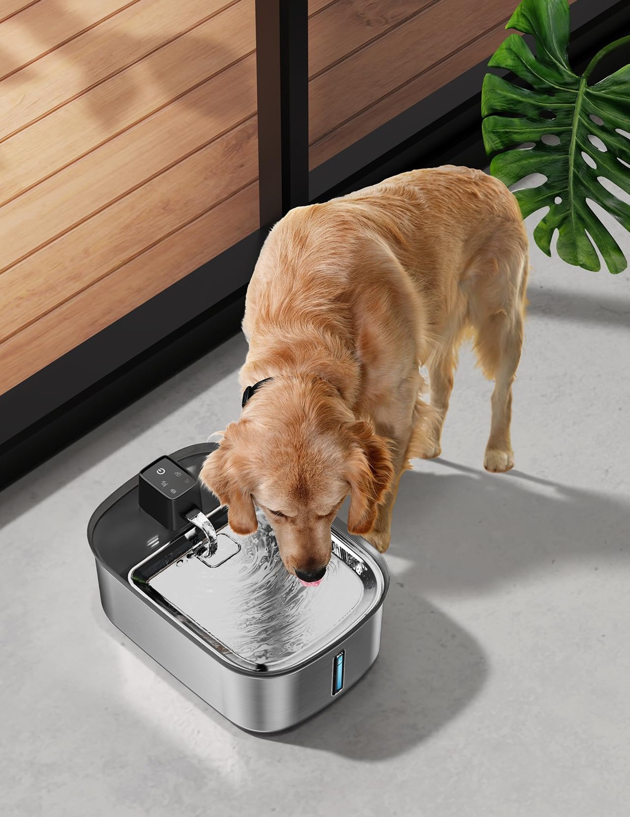 7.5L Stainless Steel Dog Water Fountain for Large Breeds – Wireless Design