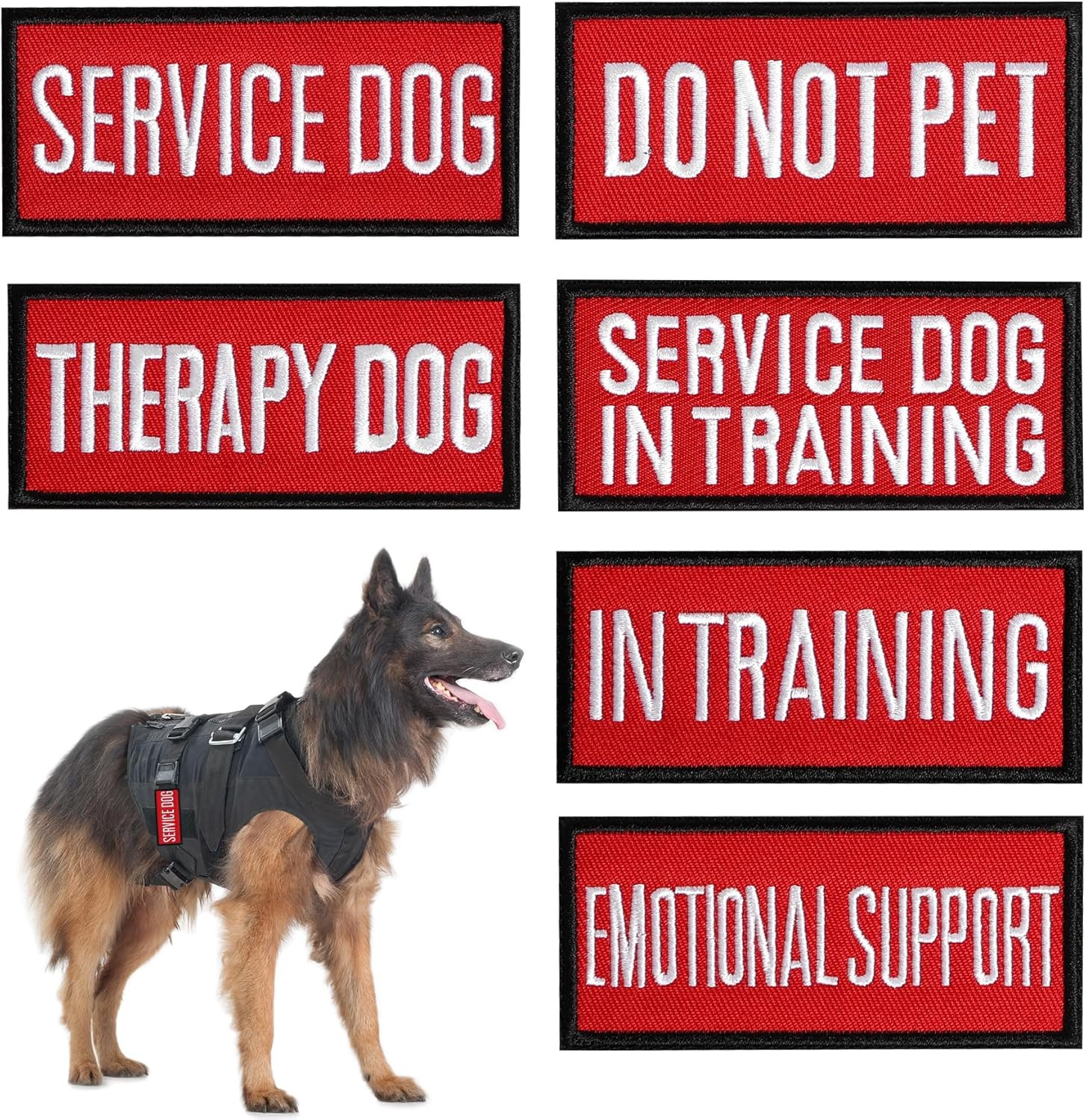 12 Pieces Removable Tactical Dog Harness Service Dog Vest Patches Do Not Pet in