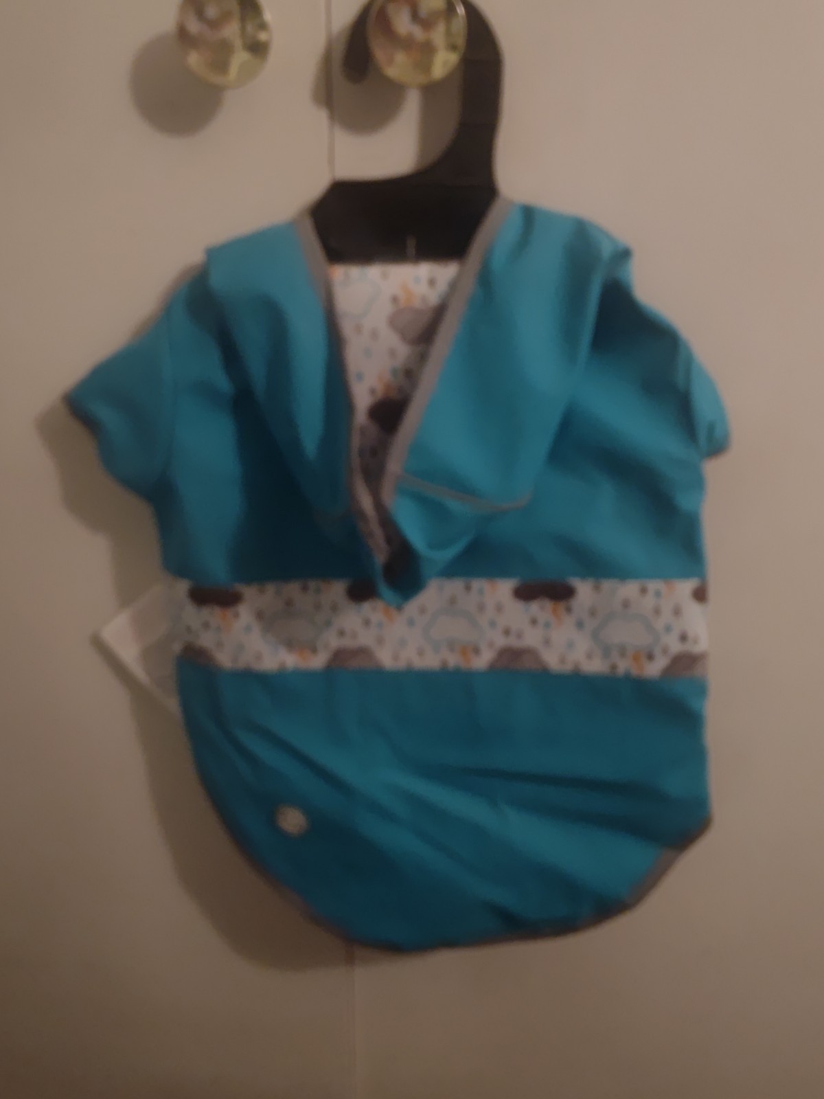 Good2Go DOG REFLECTIVE RAINCOAT REVERSIBLE Blue w Rain Clouds -Xtra Small NWT