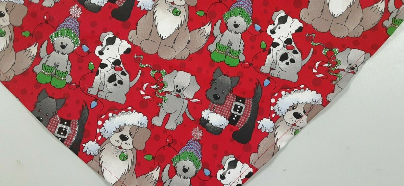 Buster Brown Dog Bandana/Scarf, Tie/Slide On, Christmas, Red, Dogs, Hats, M, L