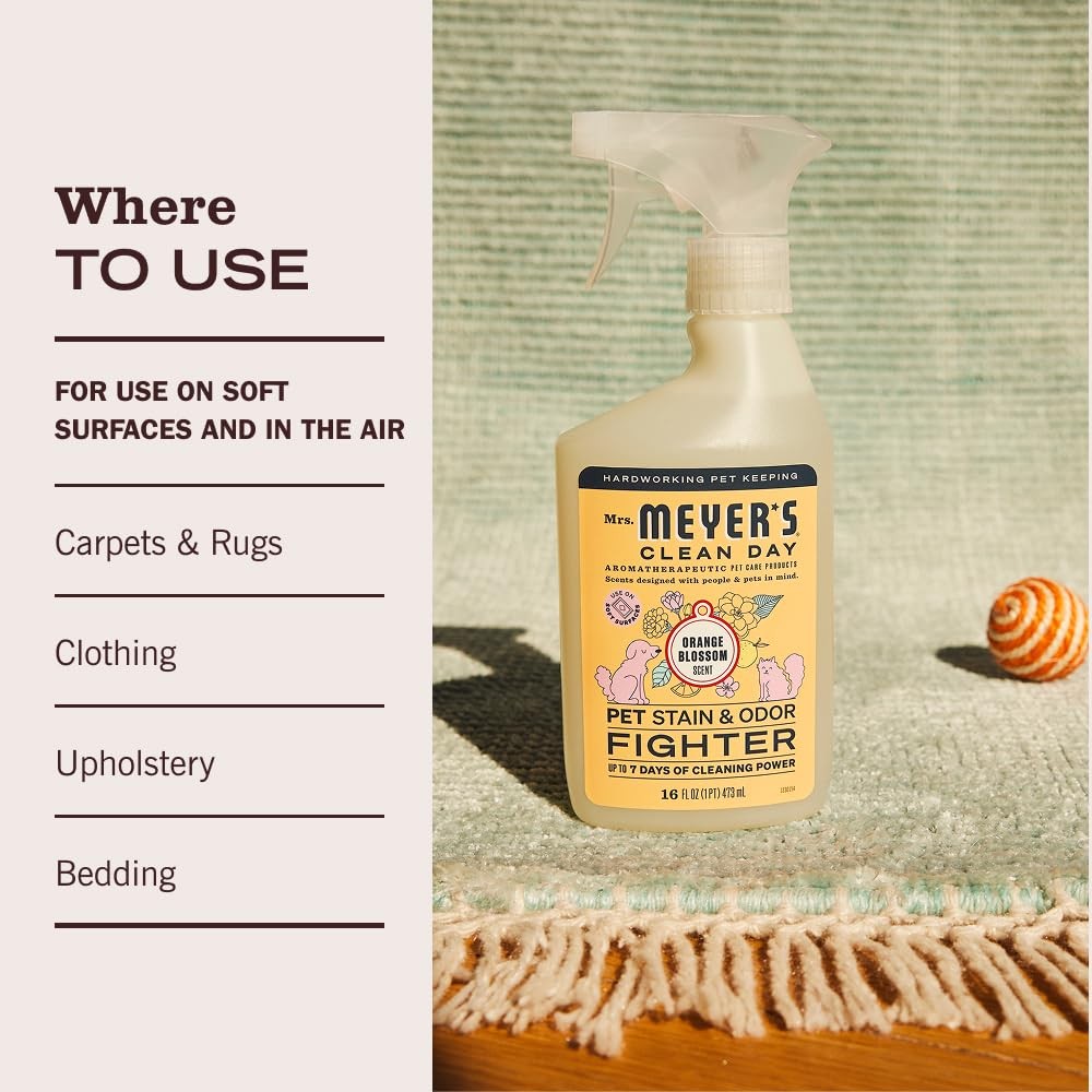 Mrs. MEYER’S CLEAN DAY Pet Stain & Odor 16 Fl Oz (Pack of 1), No Color