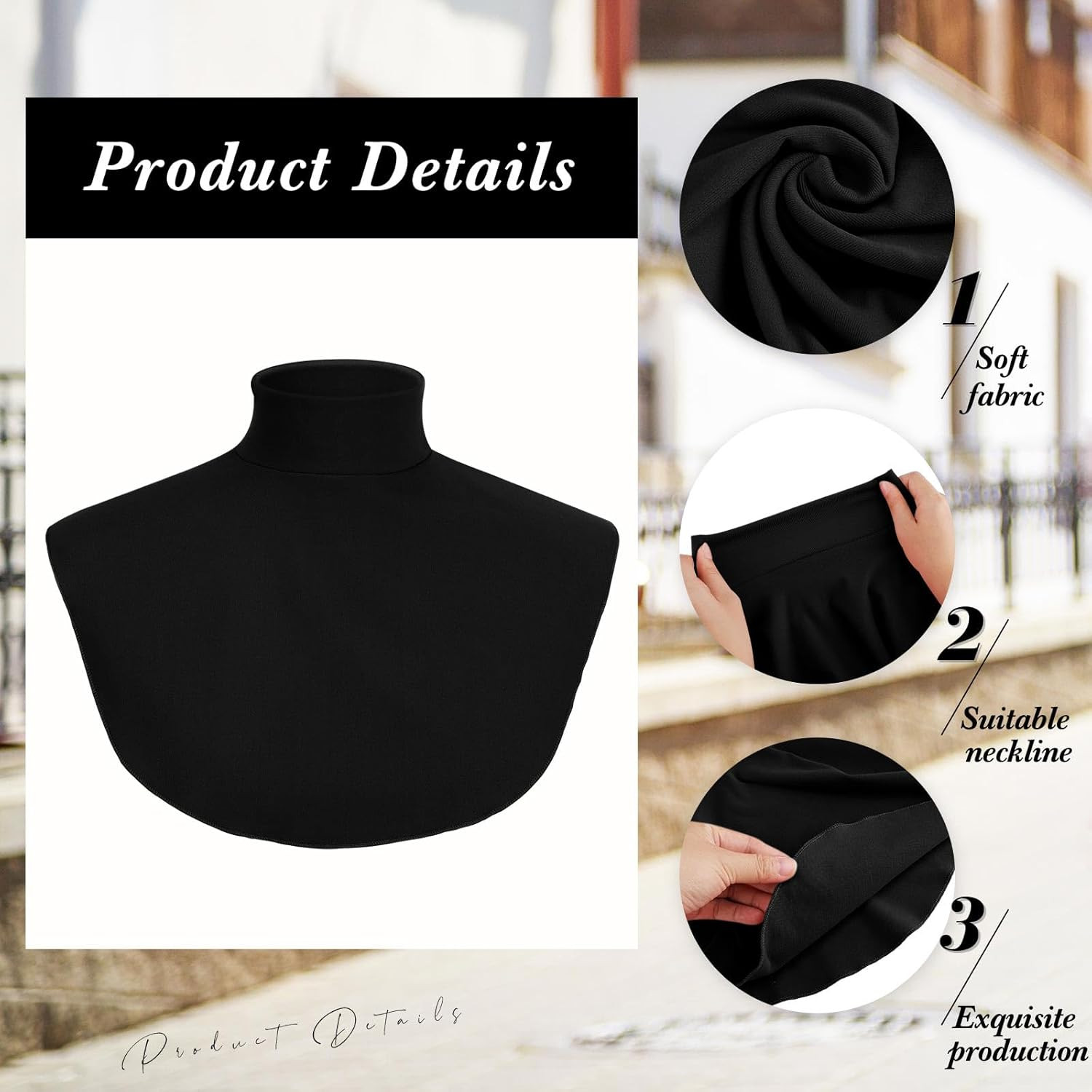 Turtleneck Dickey Extra Large Fake Collar Detachable Dickey Collar Half Mock Tur