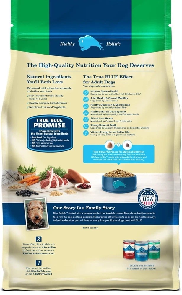 Blue Buffalo Life Protection Formula Adult Dry Dog Food, Lamb & Brown Rice,5lb