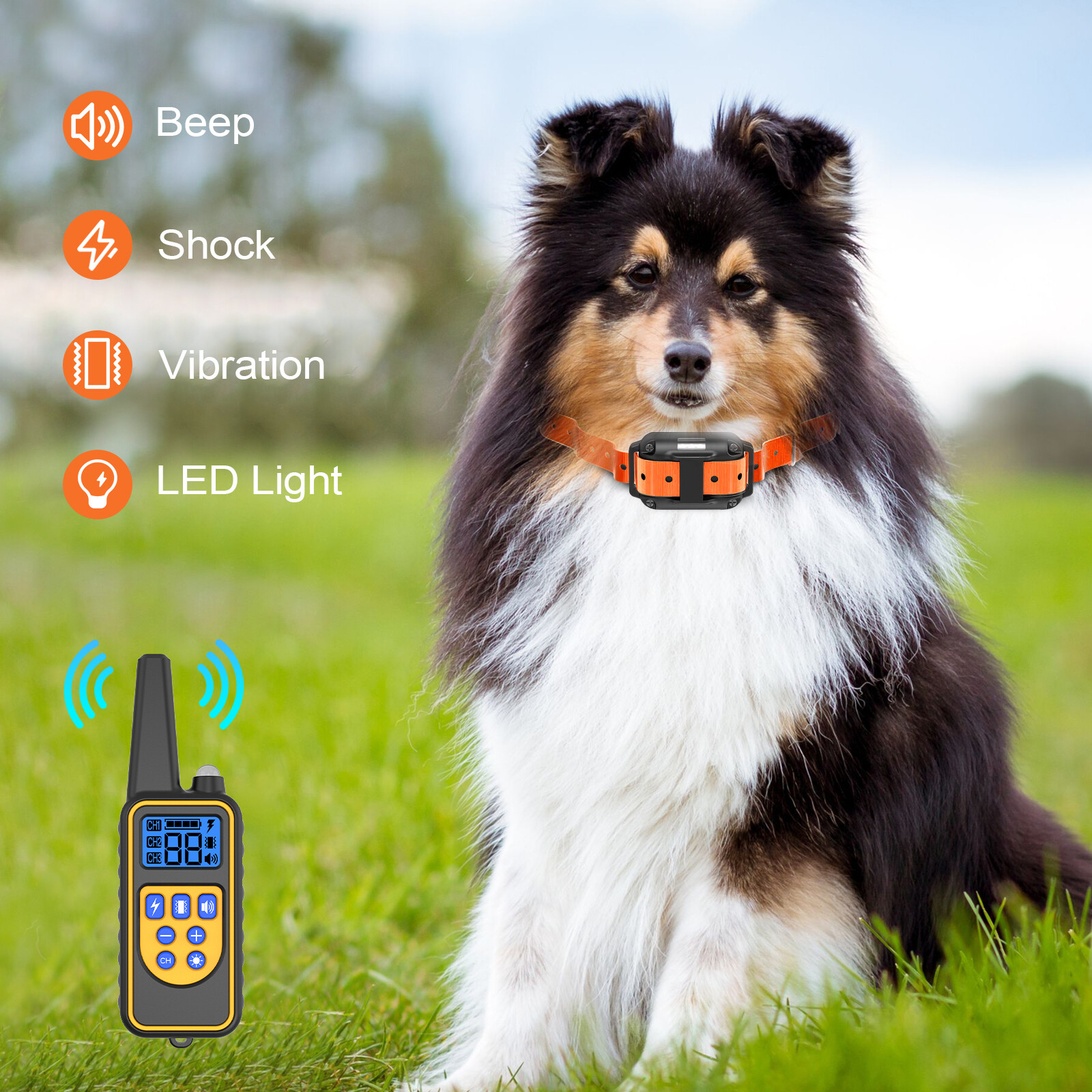 3000 FT Remote Dog Shock Training Collar Rechargeable Waterproof Pet Trainer NEW