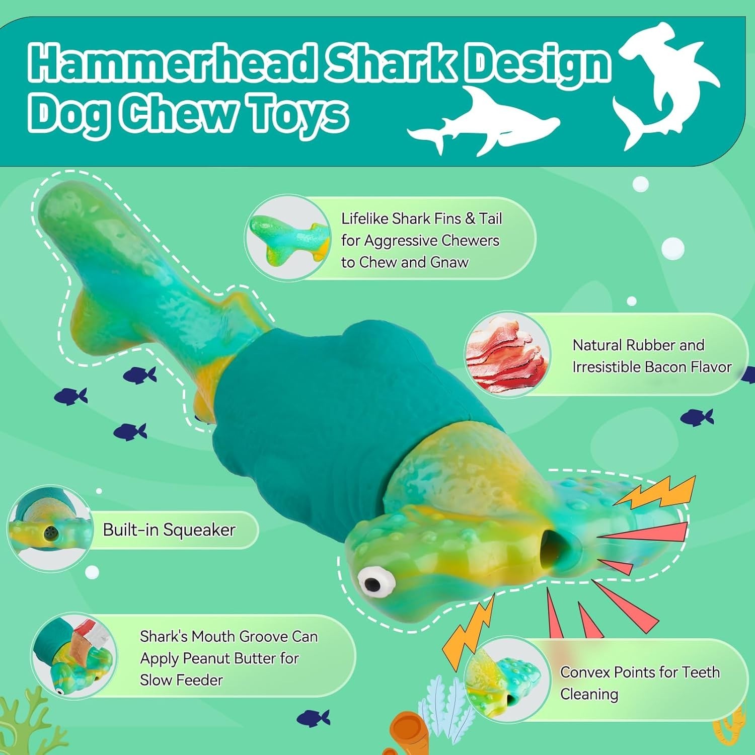 Dog Toys for Aggressive Chewers, Interactive Dog Chew Toys for Large Dogs, Squea