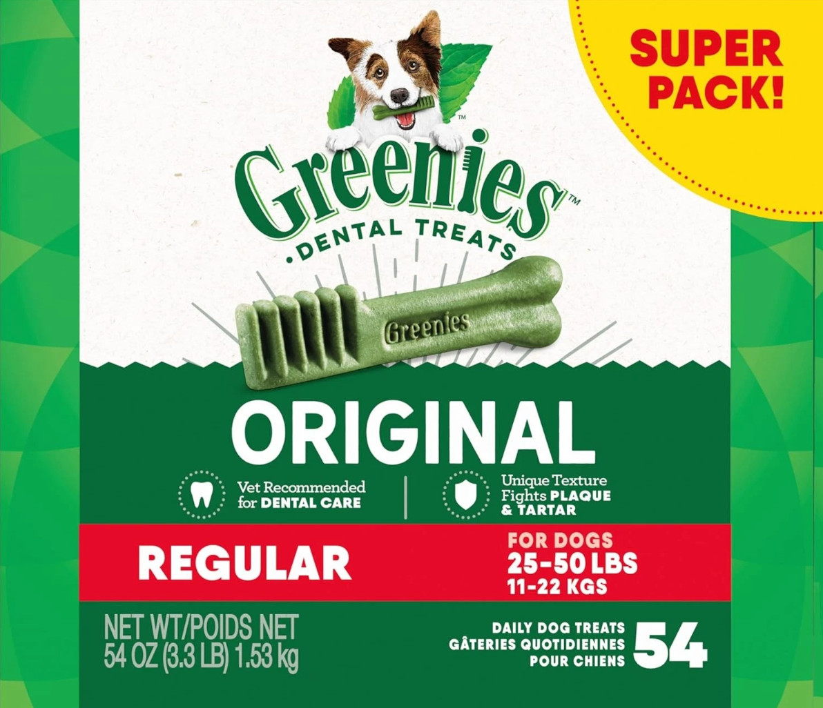 Greenies Original Dental Chews Regular – 54 Treats Free Shipping