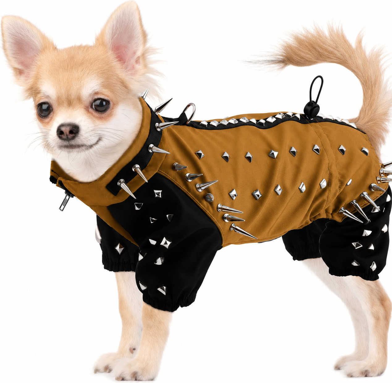 X-SMALL Anti-Hawk Dog Puncture Resistant Vest, Hard Plastic Spikes, Metal Rivets