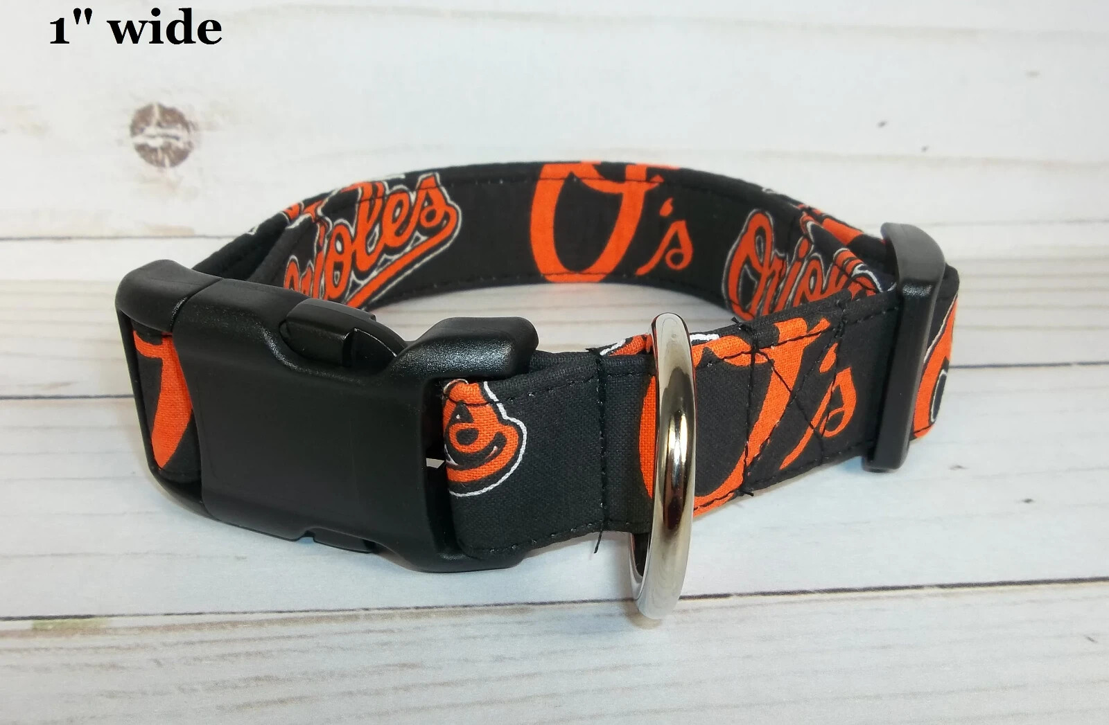 Baltimore Orioles MLB Terri’s Dog Collar handmade adjustable gameday fabric