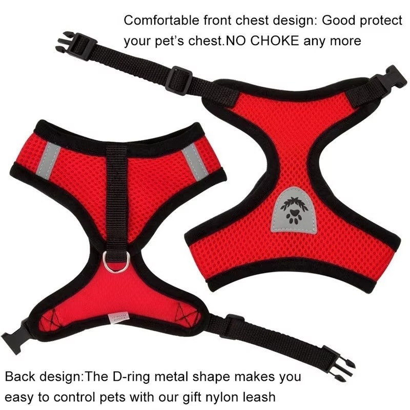 Cat Dog Pet Harness Adjustable Control Vest Dogs Reflective S M L XL Leash