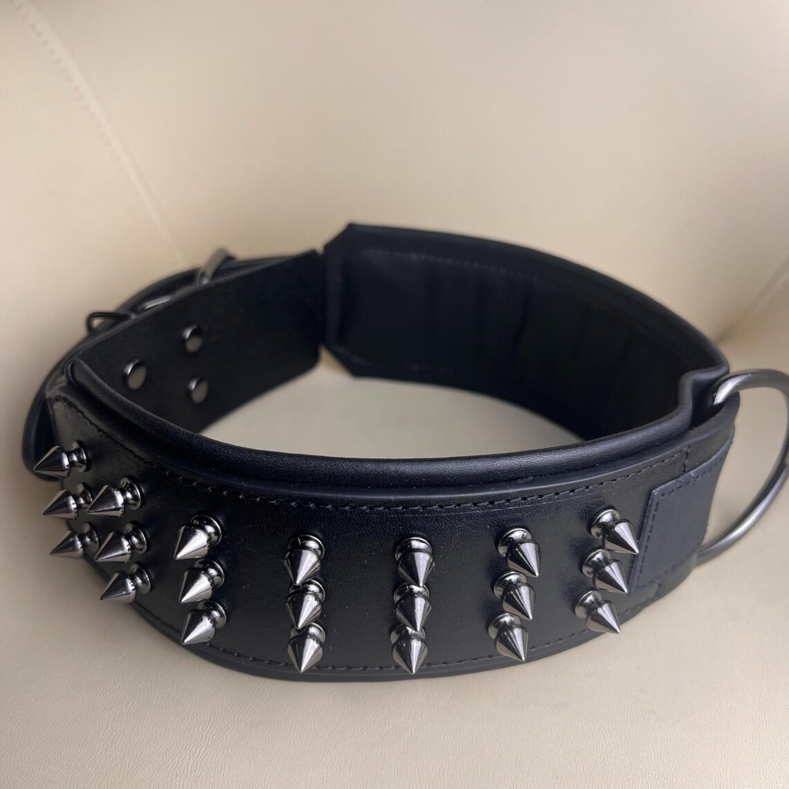STG GENUINE LEATHER LATEST SPIKE DOG COLLAR HANDMADE COLLAR UNISEX DOG COLLAR