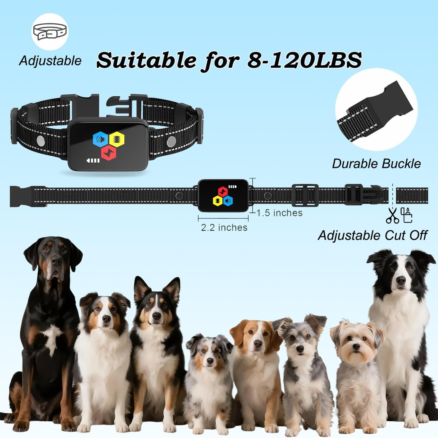 3300FT Dog Shock Collar -Dog Training Collar with Remote Rechargeable Waterproof