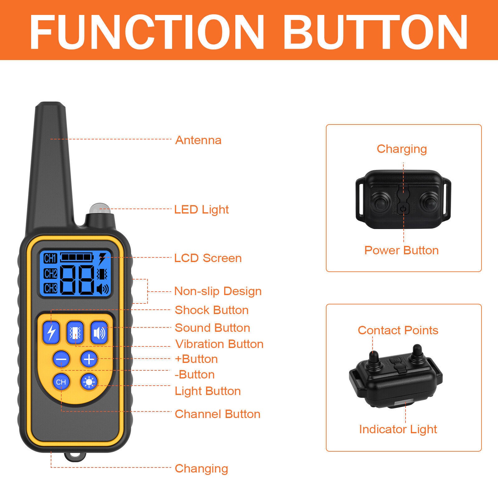 3000 FT Dog Training US Collar Rechargeable Remote Shock PET Waterproof Trainer