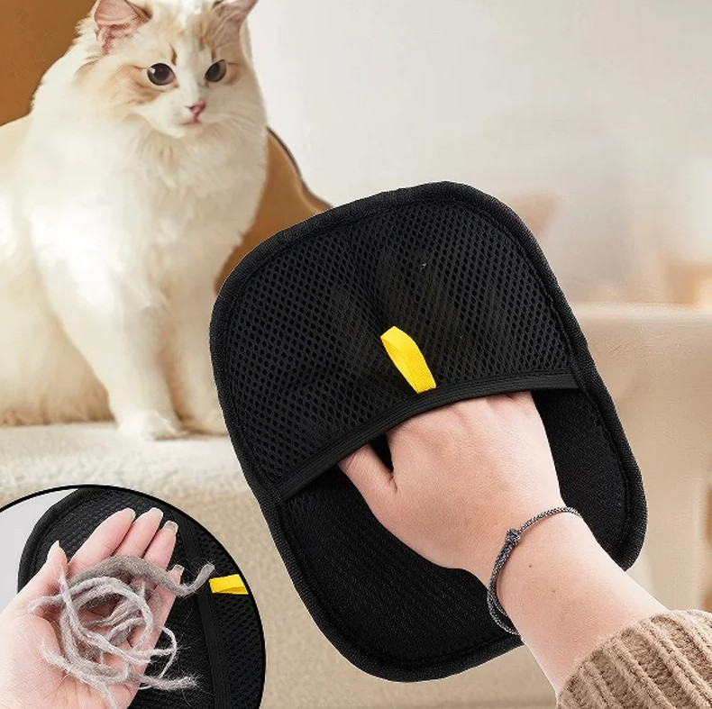 1pc Pet Grooming Glove Static Hair Remover for Furniture & Clothes Cleaning